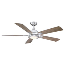 Cargar imagen en el visor de la galería, 52&quot; Tata Nagar Industrial Brush Nickel Downrod Mount Reversible Crystal Ceiling Fan with Lighting and Remote Control
