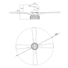 Load image into Gallery viewer, 52&quot; Tata Nagar Farmhouse Downrod Mount Reversible Crystal Ceiling Fan with Lighting and Remote Control
