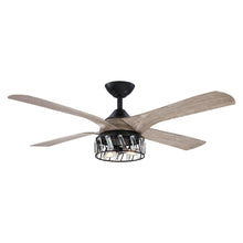 Load image into Gallery viewer, 52&quot; Tata Nagar Farmhouse Downrod Mount Reversible Crystal Ceiling Fan with Lighting and Remote Control
