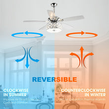 Cargar imagen en el visor de la galería, 52&quot; Tibuh Modern Downrod Mount Reversible Crystal Ceiling Fan with Lighting and Remote Control
