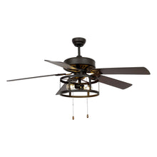 Cargar imagen en el visor de la galería, 52&quot; Urbana Downrod Mount Reversible Industrial Ceiling Fan with Lighting and Pull Chain
