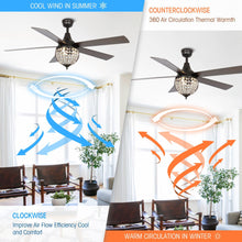 Cargar imagen en el visor de la galería, 52&quot; Varanasi Traditional Downrod Mount Ceiling Fan with Lighting and Remote Control
