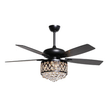 Load image into Gallery viewer, 52&quot; Wethington Modern Downrod Mount Reversible Crystal Ceiling Fan with Lighting and Remote Control
