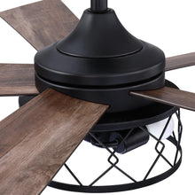 Cargar imagen en el visor de la galería, 52&quot; Windmill Industrial Downrod Mount Reversible Ceiling Fan with Lighting and Remote Control
