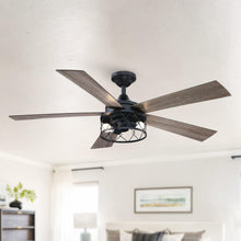 Cargar imagen en el visor de la galería, 52&quot; Windmill Industrial Downrod Mount Reversible Ceiling Fan with Lighting and Remote Control
