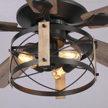 Cargar imagen en el visor de la galería, 52&quot; Wisner Industrial Downrod Mount Reversible Ceiling Fan with Lighting and Remote Control
