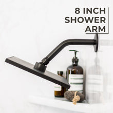 Carregar imagem no visualizador da galeria, 8 in. Stainless Steel Shower Head Extension Arm with Flange (Black Finish)
