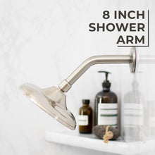 Carregar imagem no visualizador da galeria, 8 in. Stainless Steel Shower Head Extension Arm with Flange (Brushed Nickel Finish)
