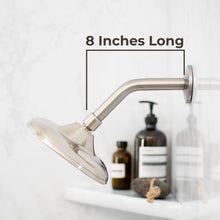 Carregar imagem no visualizador da galeria, 8 in. Stainless Steel Shower Head Extension Arm with Flange (Brushed Nickel Finish)
