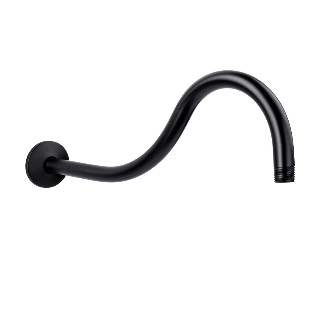 16 in. High-Arc Hook Shower Head Extension Arm (Black Finish)