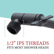 Carregar imagem no visualizador da galeria, 10 in. Solid Brass Shower Head Extension Arm (Black Finish)
