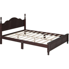 Carregar imagem no visualizador da galeria, 3-Pieces Bedroom Sets,Queen Size Wood Platform Bed and Two Nightstands-Dark Walnut
