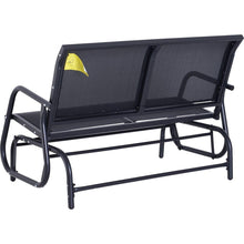 Load image into Gallery viewer, 2-Person Outdoor Glider Bench, Patio Double Swing Rocking Chair Loveseat w/ Powder Coated Steel Frame for Backyard Garden Porch, Black
