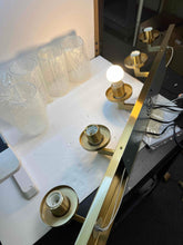 Carregar imagem no visualizador da galeria, MELUCEE Gold Vanity Lights for Bathroom 40 Inches Length, 5-Light Bathroom Lighting Fixtures Over Mirror Wall Mount Lamp with Clear Glass Shade for Vanity Table/Over Sink/Kitchen
