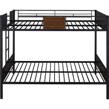 Load image into Gallery viewer, Full-over-full bunk bed modern style steel frame bunk bed with safety rail, built-in ladder for bedroom, dorm, boys, girls, adults
