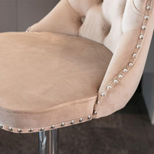 Load image into Gallery viewer, Swivel Velvet Barstools Adjusatble Seat Height from 25-33 Inch, Modern Upholstered Chrome base Bar Stools with Backs Comfortable Tufted for Home Pub and Kitchen Islandhaki, Set of 2)
