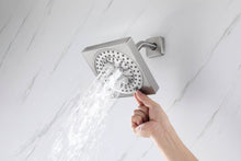 Carregar imagem no visualizador da galeria, 12-Inch Flush-Mount Brushed Nickel Thermostatic Shower Faucet:3-Way Control, 64-Color LED, Bluetooth Music, and Regular Head
