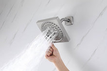 Carregar imagem no visualizador da galeria, 12-Inch Flush-Mount Brushed Nickel Thermostatic Shower Faucet:3-Way Control, 64-Color LED, Bluetooth Music, and Regular Head
