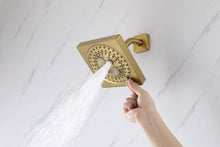 Carregar imagem no visualizador da galeria, 12-inch Or 16-inch Or 6&#39;&#39; Wall-Mount Brushed Gold 3-Way Thermostatic Shower Valve System: Versatile Functionality and Stunning Design
