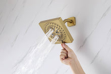 Carregar imagem no visualizador da galeria, 12-inch Or 16-inch Or 6&#39;&#39; Wall-Mount Brushed Gold 3-Way Thermostatic Shower Valve System: Versatile Functionality and Stunning Design
