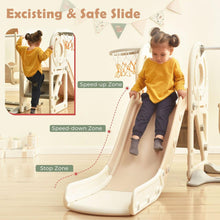 Load image into Gallery viewer, Kids Swing-N-Slide with Bus Play Structure, Freestanding Bus Toy with Slide&amp;Swing for Toddlers, Bus Slide Set with Basketball Hoop
