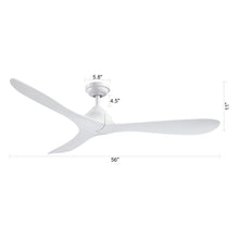 Cargar imagen en el visor de la galería, 56&quot; Modern DC Motor Downrod Mount Reversible Ceiling Fan with Remote Control
