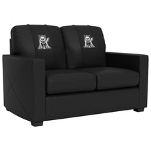 Load image into Gallery viewer, Silver Loveseat with South Dakota Coyotes Emblem Logo

