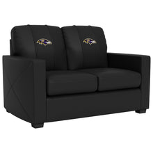 Load image into Gallery viewer, Silver Loveseat with Baltimore Ravens Primary Logo
