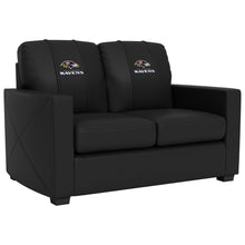 Load image into Gallery viewer, Silver Loveseat with Baltimore Ravens Secondary Logo
