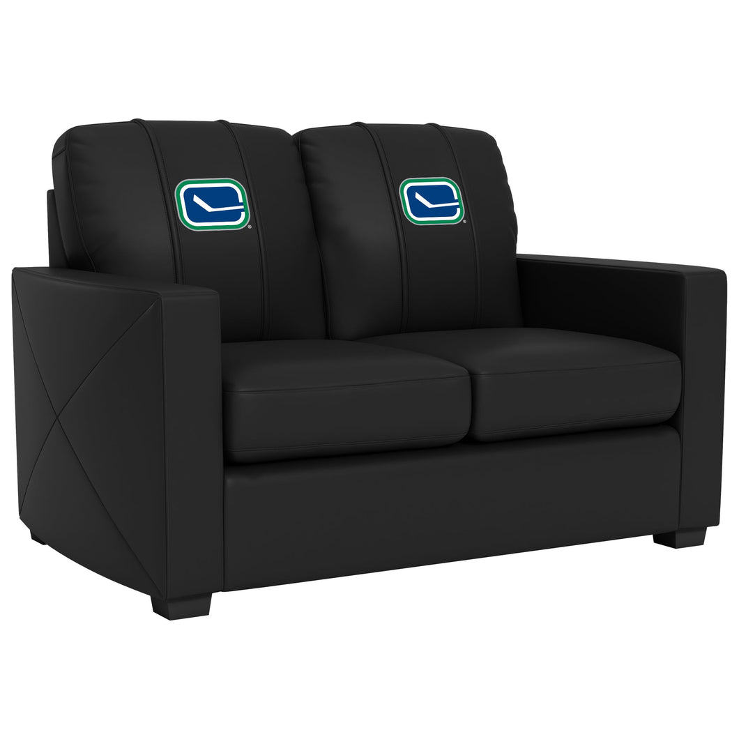 Silver Loveseat with Vancouver Canucks Secondary Logo