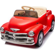 Load image into Gallery viewer, 12V Kids Ride On truck car w/parents control, Licensed Chevrolet 3100 pickup,electric car for kid,Vintage modeling,3 speeds,LED Lights,Bluetooth,USB,High-power up to 3.11 MPH,age 3+
