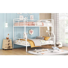 Load image into Gallery viewer, Full XL Over Queen Metal Bunk Bed, White
