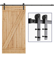 Load image into Gallery viewer, SMARTSTANDARD 8ft Barn Door Hardware kit, Barn Door Track, Sliding Door Hardware kit, Smoothly and Quietly - Heavy Duty Sturdy -Easy to Install, Fit 4
