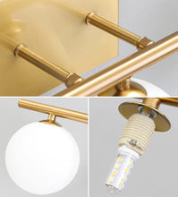 Load image into Gallery viewer, Gold Bathroom Vanity Light Fixtures,3 Lights Brass Milk White Globe
