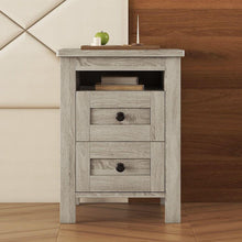 Load image into Gallery viewer, 2-Drawer Farmhouse Wooden Nightstand with Well-proportioned Design and Sleek Lines, Wood Side Table with Storage Cabinet for Bedroom, Antique Gray
