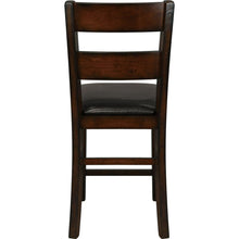 Cargar imagen en el visor de la galería, Cherry Finish Wooden Counter Height Chairs Set of 2pc Classic Style Faux Leather Upholstered Seat Transitional Furniture
