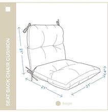 Load image into Gallery viewer, YOOZEKU Outdoor/Indoor High Back Chair Cushion,Waterproof All-Weather

