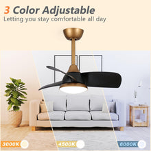 Load image into Gallery viewer, 28&quot; Modern DC Motor Downrod Mount Reversible Ceiling Fan with LED Lighting and Remote Control
