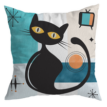 Cargar imagen en el visor de la galería, Atomic Retro Feline Cushion Cover
