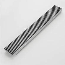 Load image into Gallery viewer, Brushed Nickel Linear shower drain stainless steel material 35.4 inch with grid cover with hair strainer and adjustment feet
