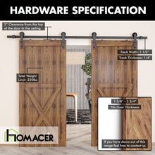 Load image into Gallery viewer, Non-Bypass Sliding Barn Door Hardware Kit - Straight Design Roller
