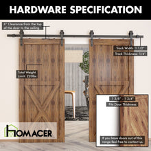 Load image into Gallery viewer, Non-Bypass Sliding Barn Door Hardware Kit - Arrow Design Roller
