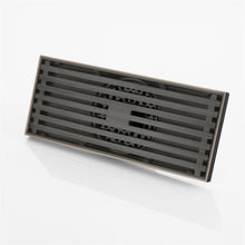Load image into Gallery viewer, Oil rubbered bronze brass shower drain 4 or 8 inch  with ABS base
