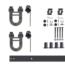 Load image into Gallery viewer, Non-Bypass Sliding Barn Door Hardware Kit - Horseshoe Design Roller
