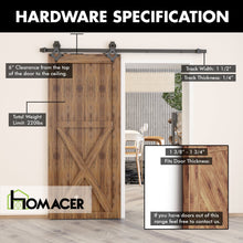 Load image into Gallery viewer, Non-Bypass Sliding Barn Door Hardware Kit - Diamond Design Roller
