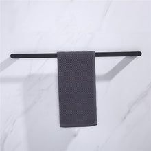 Load image into Gallery viewer, Luxurious 4-Piece Brass Matte Black Bathroom Hardware Set: Towel Bar, Towel Ring, Toilet Paper Holder, Robe Hook, and Tower Holder - Wall Mounted
