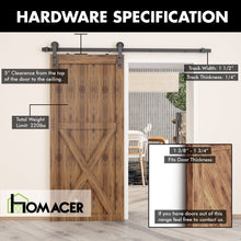 Load image into Gallery viewer, Non-Bypass Sliding Barn Door Hardware Kit - Straight Design Roller
