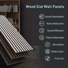 Load image into Gallery viewer, UMIACOUSTICS Wood Wall Panels, 2 PCS Diffusion Panels, 47.2&quot; x 15.7&quot; Sound Proof Panels for Home Office Cinema (Ebony)
