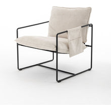 Load image into Gallery viewer, 2 Sets 1 Case, Upholstered hanging armchair with arm pocket metal frame, crushed foam cushions and skin-friendly braid for living room and bedroom. Beige color
