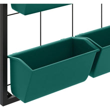 Carregar imagem no visualizador da galeria, 3-Tier Wall Planter with 6 Pots for Indoor and Outdoor Use, Hanging Plant Holder, Self Draining Wall Mounted Planter for Vegetables, Flowers, Herbs, Green
